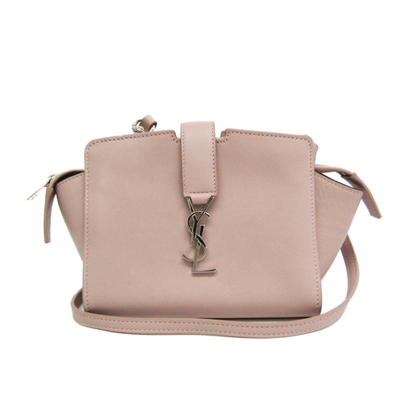 Yves Saint Laurent Toyca Bus 452322 Women's Leather Shoulder Bag Pink Beige - Picture 1 of 10